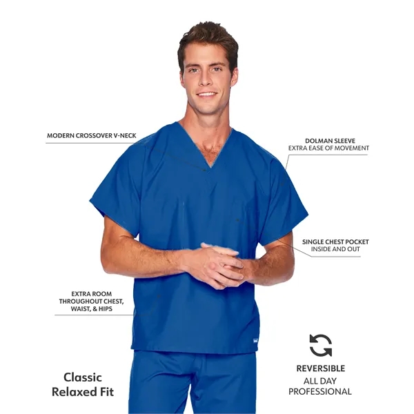 Landau Essentials Unisex V-Neck Top... from ASI 86018 Scrub Authority / Uniform Stores