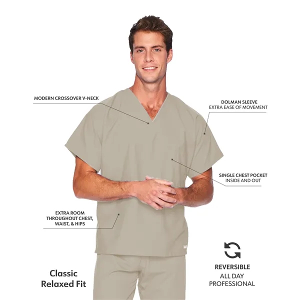 Landau Essentials Unisex V-Neck Top... from ASI 86018 Scrub Authority / Uniform Stores