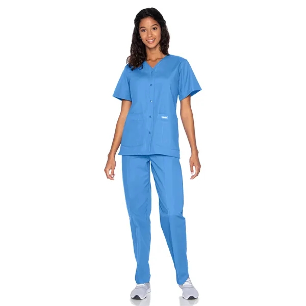 Landau Essentials Snap Front V-Neck Tunic... from ASI 86018 Scrub Authority / Uniform Stores
