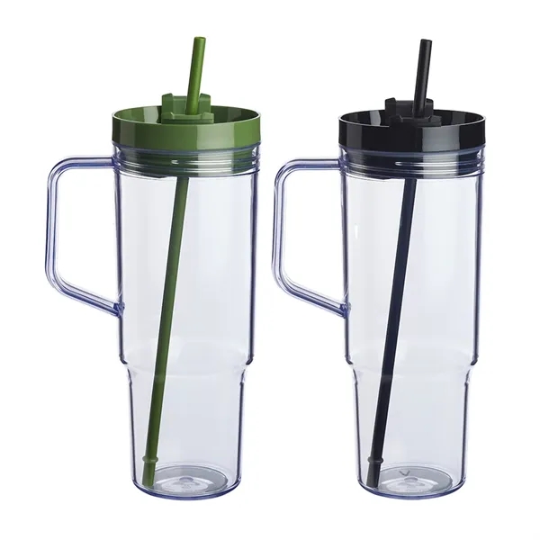 40 oz. single wall plastic tumbler with screw-on lid and 1... from ASI 37218 Athena Promo (tm)