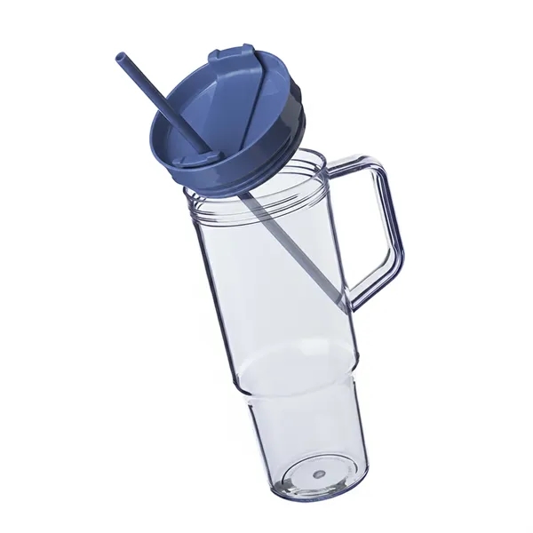 40 oz. single wall plastic tumbler with screw-on lid and 1... from ASI 37218 Athena Promo (tm)