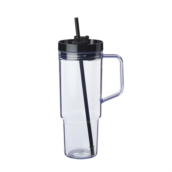 40 oz. single wall plastic tumbler with screw-on lid and 1... from ASI 37218 Athena Promo (tm)