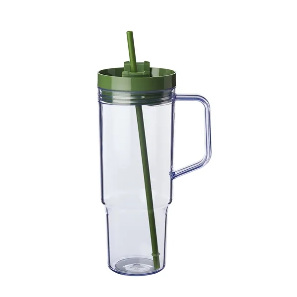 40 oz. single wall plastic tumbler with screw-on lid and 1... from ASI 37218 Athena Promo (tm)