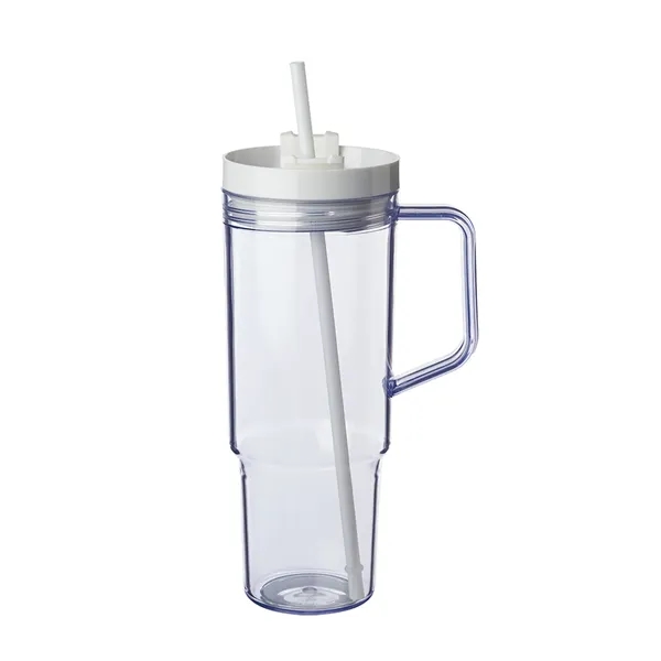 40 oz. single wall plastic tumbler with screw-on lid and 1... from ASI 37218 Athena Promo (tm)