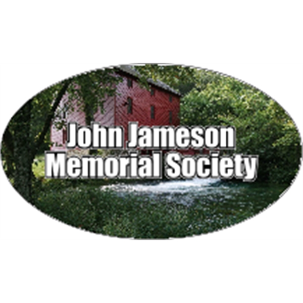 3" x 1.75" indoor labels with oval shape, four color process... from ASI 89910 Stouse, LLC