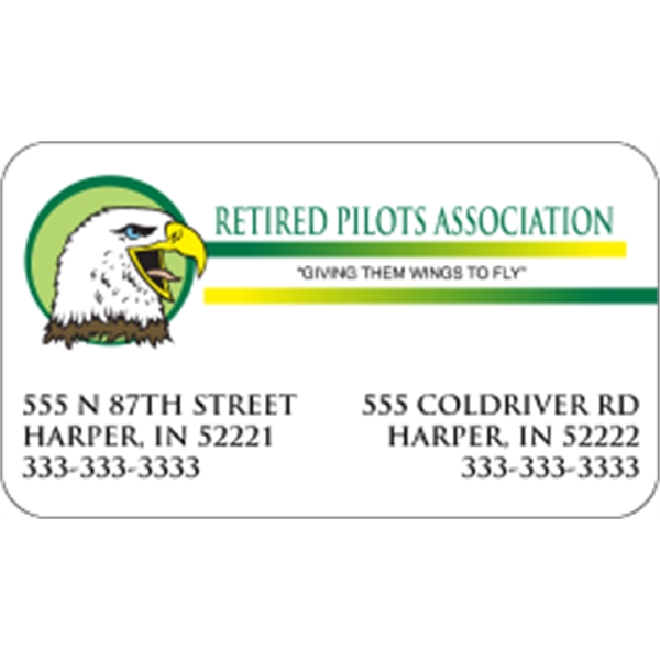 3.5" x 2" indoor labels with round corners, four color process... from ASI 89910 Stouse, LLC