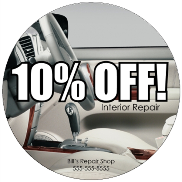 5" circle-shaped indoor label with four color process printing and your... from ASI 89910 Stouse, LLC