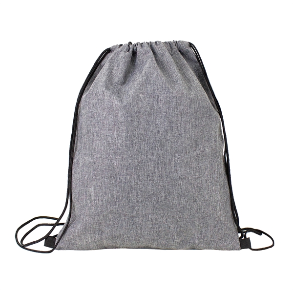 13.5" x 17" heather gray drawstring backpack with front zipper pocket... from ASI 37980 Bagworld