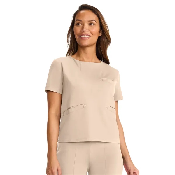 SPI - Medelita - Women's 3-Pocket Ponte Round Neck Scrub Top... from ASI 86018 Scrub Authority