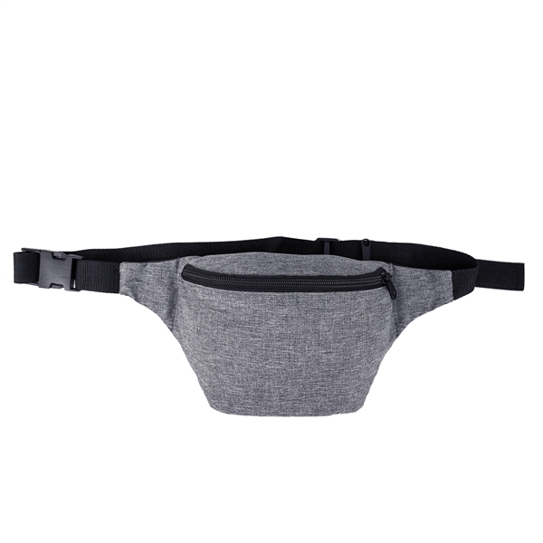 14" x 6" x 3.5" heather gray fanny pack with zipper... from ASI 37980 Bagworld