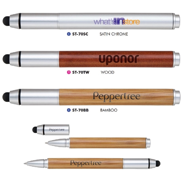 Silver capped stylus pen with wooden barrel that's fully compatible with... from ASI 68190 Lungsal / Lungsal