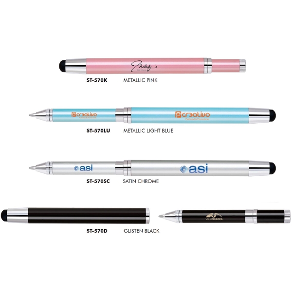 Stainless steel cap-off ballpoint pen with a cool metallic color finish,... from ASI 68190 Lungsal / Lungsal