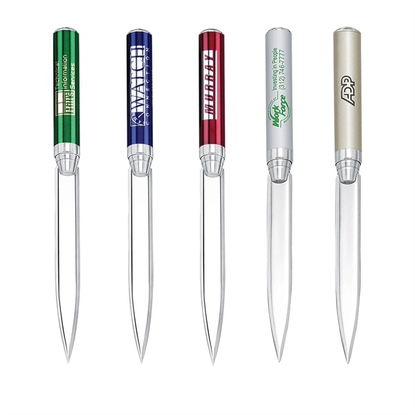 Solid brass letter opener with a translucent enamel color handle and... from ASI 68190 Lungsal / Lungsal