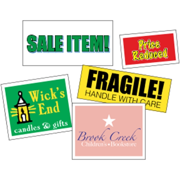 Butt-cut roll labels with a one color imprint.... from ASI 89910 Stouse, LLC