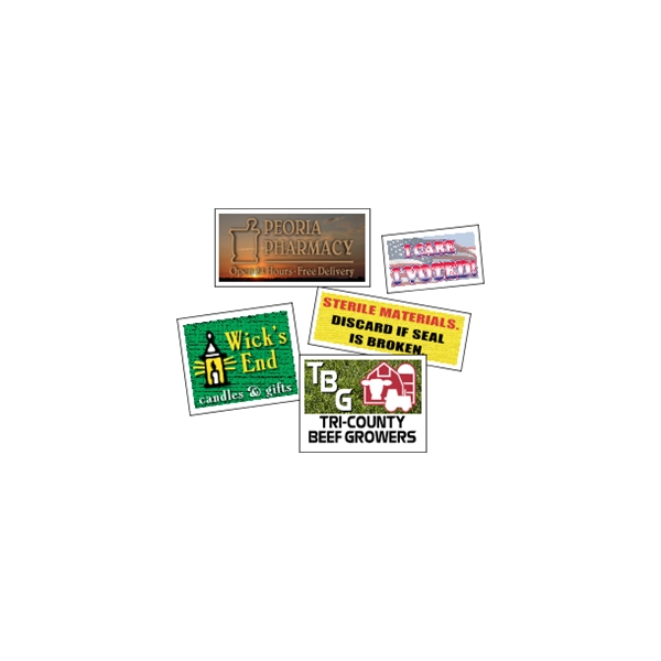 Butt-cut roll labels with a four color process imprint.... from ASI 89910 Stouse, LLC