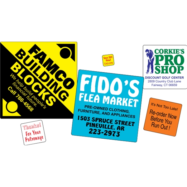 Square shaped labels on roll.... from ASI 89910 Stouse, LLC