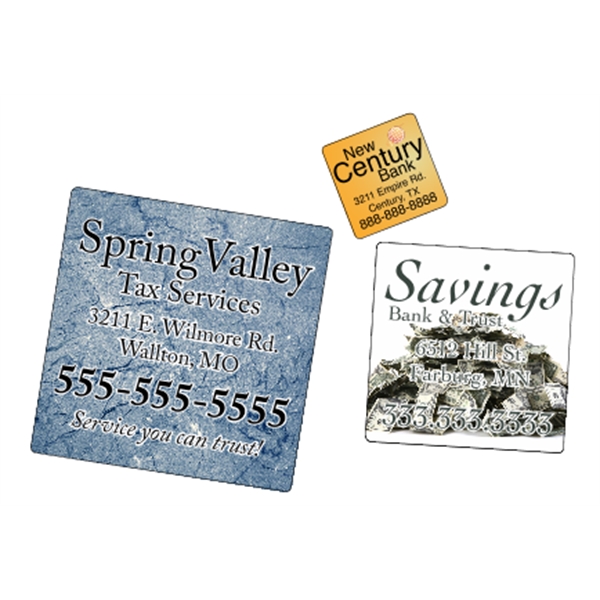 Square shaped labels on roll with 4CP printing.... from ASI 89910 Stouse, LLC