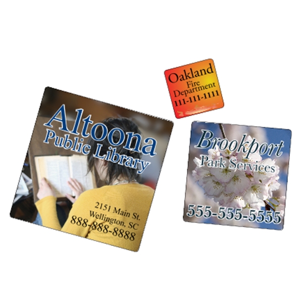 Square shaped labels on roll with 4CP printing.... from ASI 89910 Stouse, LLC