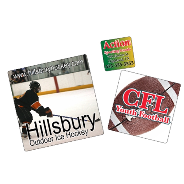 Square shaped labels on roll with 4CP printing.... from ASI 89910 Stouse, LLC