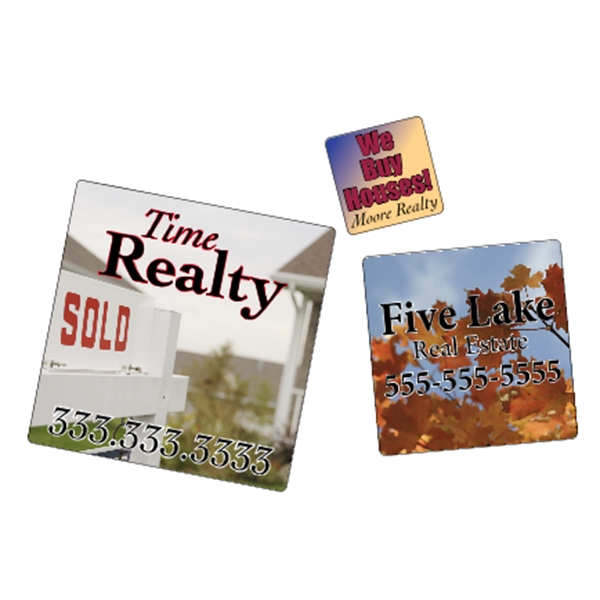 Square shaped labels on roll with 4CP printing.... from ASI 89910 Stouse, LLC