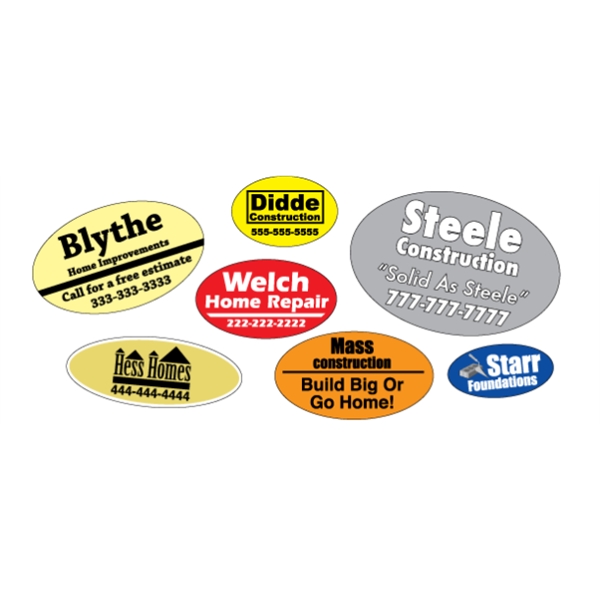 Oval shaped labels on roll.... from ASI 89910 Stouse, LLC