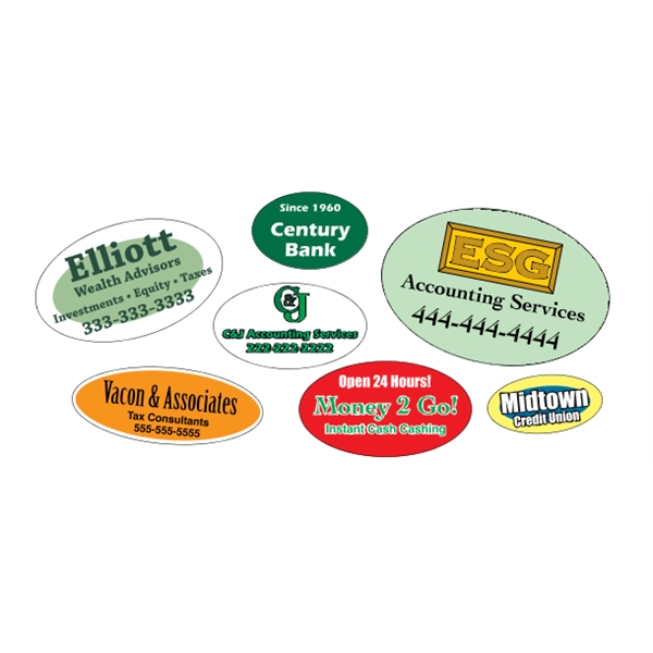 Oval shaped labels on roll.... from ASI 89910 Stouse, LLC