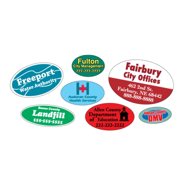 Oval shaped labels on roll.... from ASI 89910 Stouse, LLC