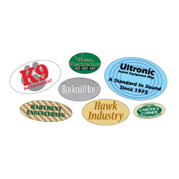 Oval shaped labels on roll.... from ASI 89910 Stouse, LLC