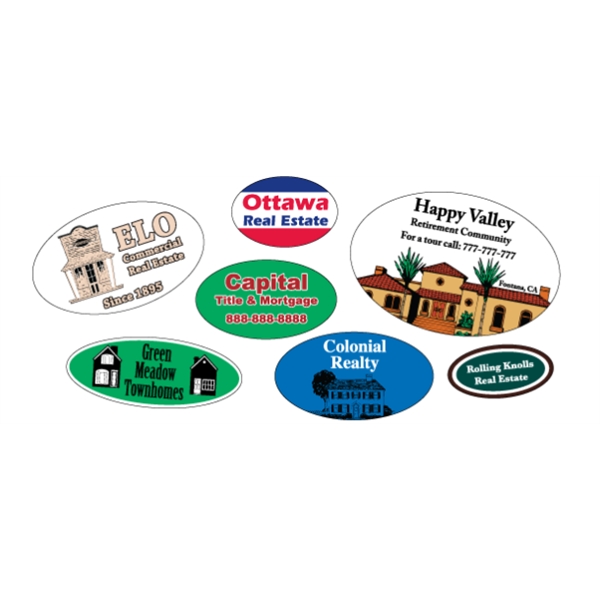Oval shaped labels on roll.... from ASI 89910 Stouse, LLC
