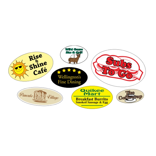Oval shaped labels on roll.... from ASI 89910 Stouse, LLC