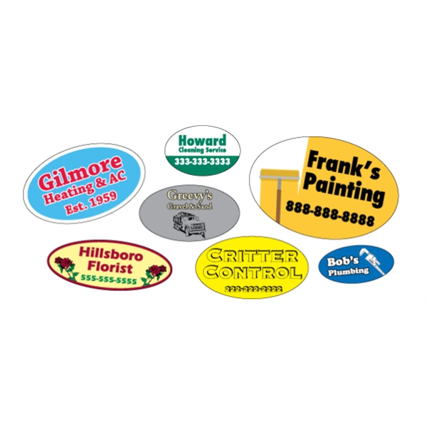 Oval shaped labels on roll.... from ASI 89910 Stouse, LLC