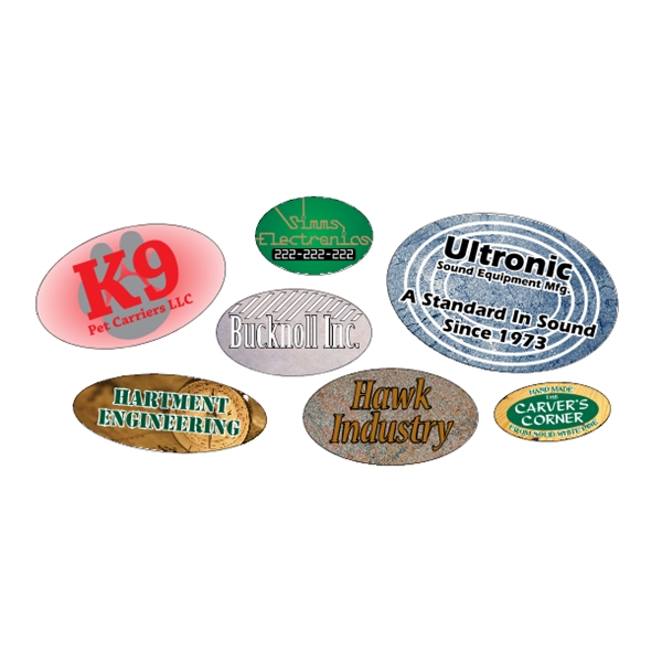 Oval shaped labels on roll with 4CP printing.... from ASI 89910 Stouse, LLC