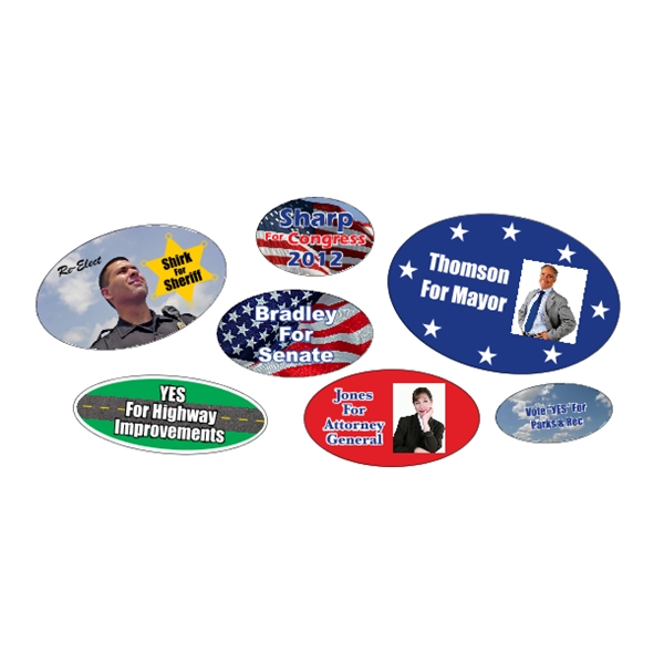 Oval shaped labels on roll with 4CP printing.... from ASI 89910 Stouse, LLC