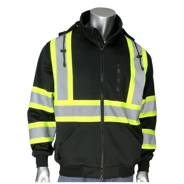 Two-Tone X-Back Full Zip Fleece Black Sweatshirt... from ASI 89320 Starline USA Inc