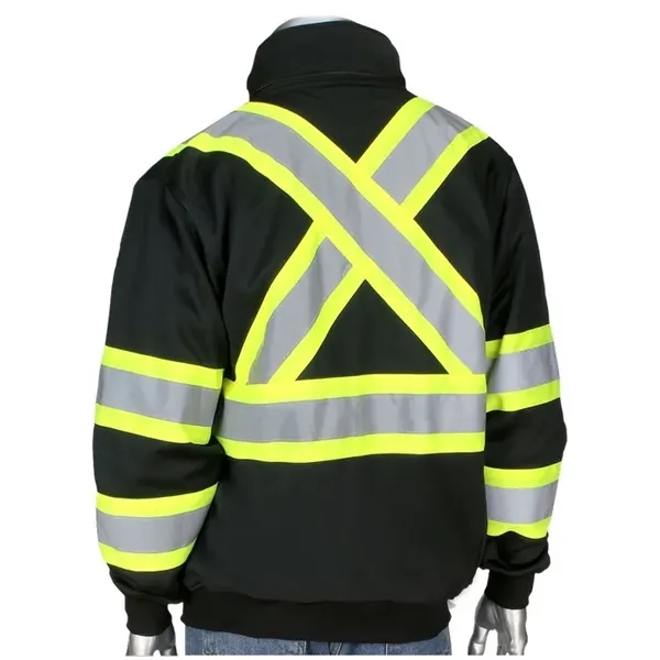 Two-Tone X-Back Full Zip Fleece Black Sweatshirt... from ASI 89320 Starline USA Inc