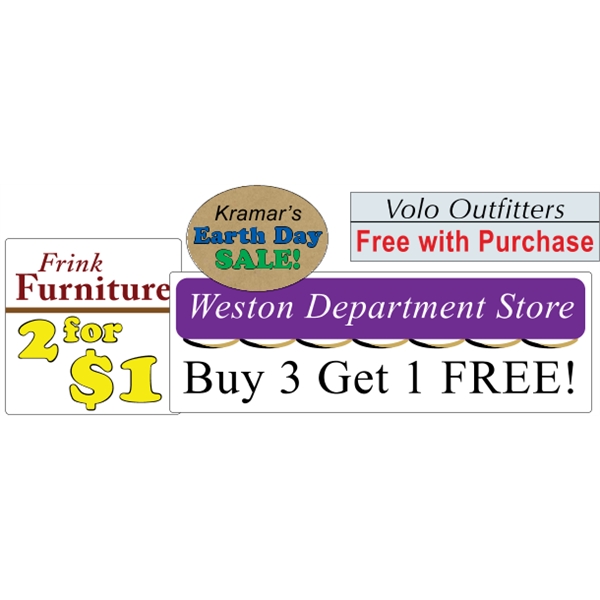 Specialty material roll labels with customization and your choice of paper.... from ASI 89910 Stouse, LLC