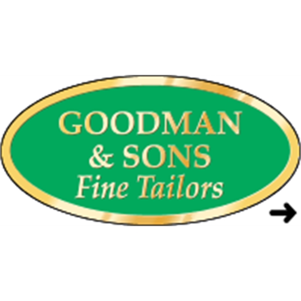 1.375" x 2.75" oval embossed roll label. Popular to brand products... from ASI 89910 Stouse, LLC