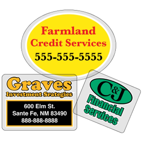 Clear polyester (face adhesive) are wound 500 or 1000 per roll... from ASI 89910 Stouse, LLC