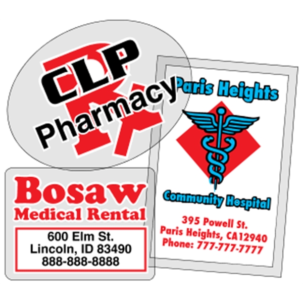 Clear polyester (face adhesive) are wound 500 or 1000 per roll... from ASI 89910 Stouse, LLC