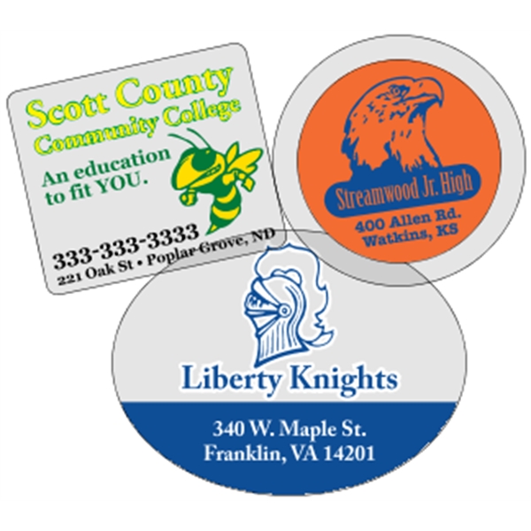 Clear polyester (face adhesive) are wound 500 or 1000 per roll... from ASI 89910 Stouse, LLC