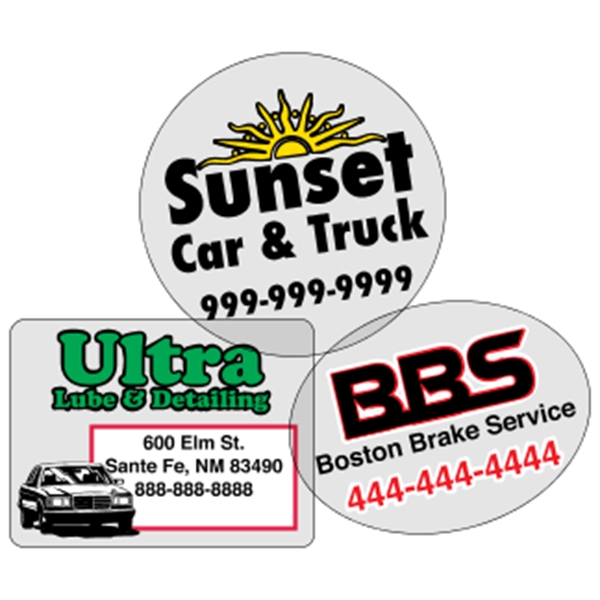 Clear polyester (back adhesive) are wound 500 or 1000 per roll... from ASI 89910 Stouse, LLC