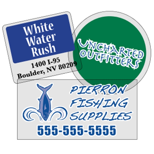 Clear polyester (back adhesive) are wound 500 or 1000 per roll... from ASI 89910 Stouse, LLC