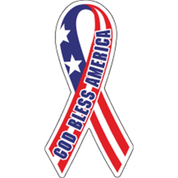 Roll of white gloss paper labels with patriotic "God Bless America"... from ASI 89910 Stouse, LLC