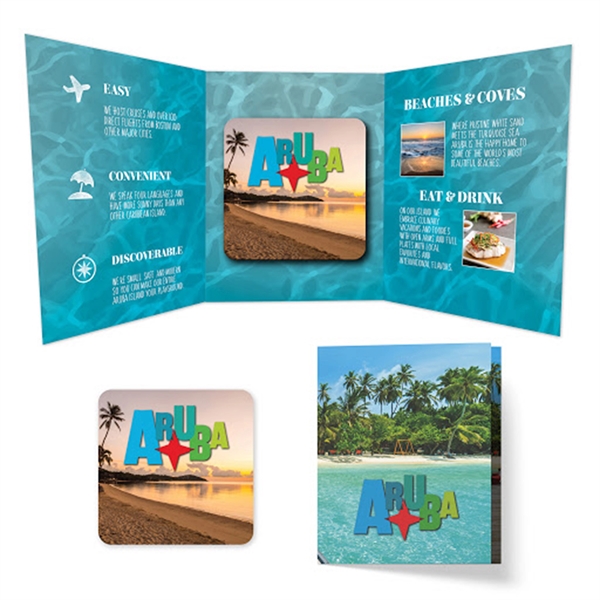 Customizable 4.04" x 5.231" promotional booklet with 3.75" square magnet.... from ASI 90807 Tekweld