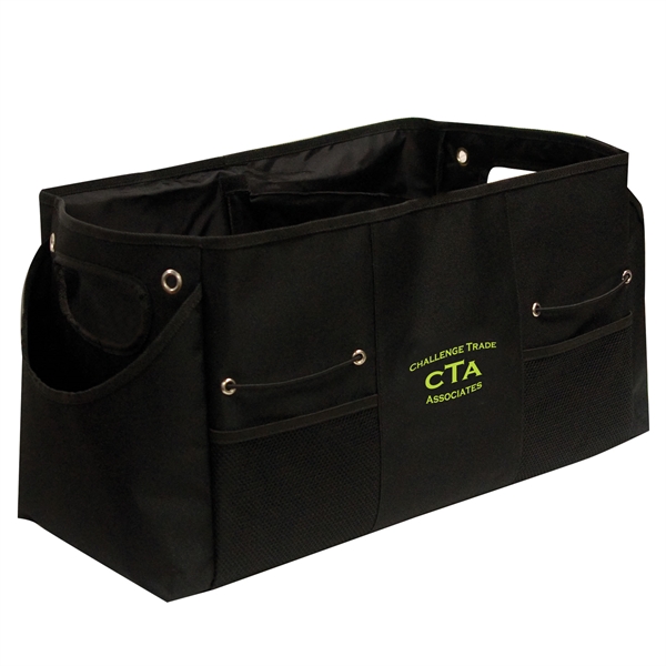 Trunk organizer with divided compartment, two front pockets, and two side... from ASI 63698 Justin Case®