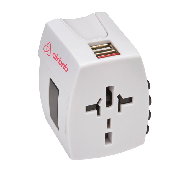 Universal world travel adapter w/ 2 USB ports.... from ASI 63698 Justin Case®