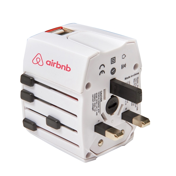 Universal world travel adapter w/ 2 USB ports.... from ASI 63698 Justin Case®
