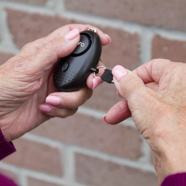 Personal alarm keychain with LED light. Quick and easy pull pin... from ASI 63698 Justin Case®