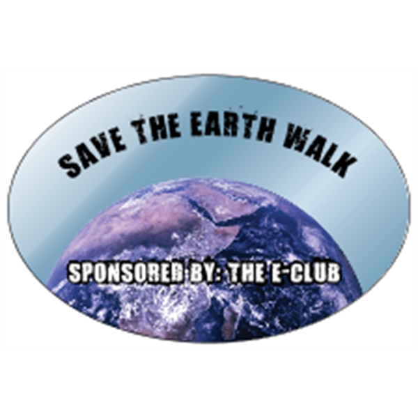 3" x 2" chrome polyester decal with oval shape; suitable for... from ASI 89910 Stouse, LLC