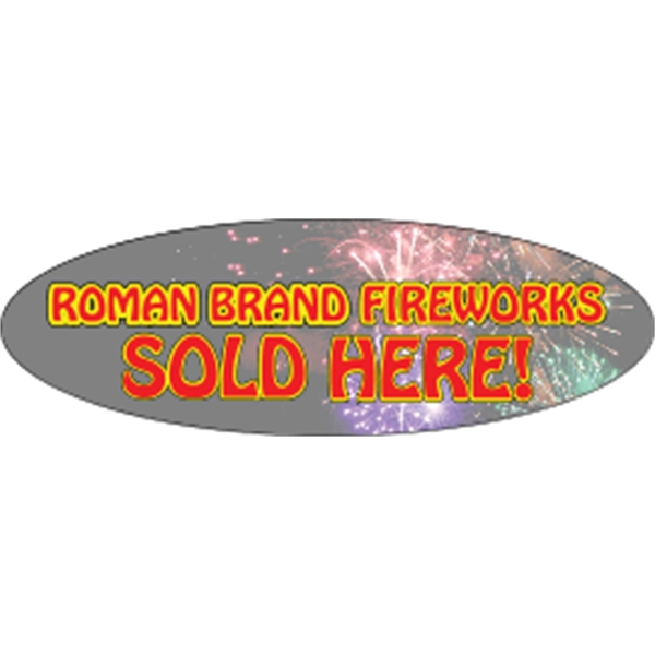 3.75" x 1.25" white static stick decal with oval shape; suitable... from ASI 89910 Stouse, LLC